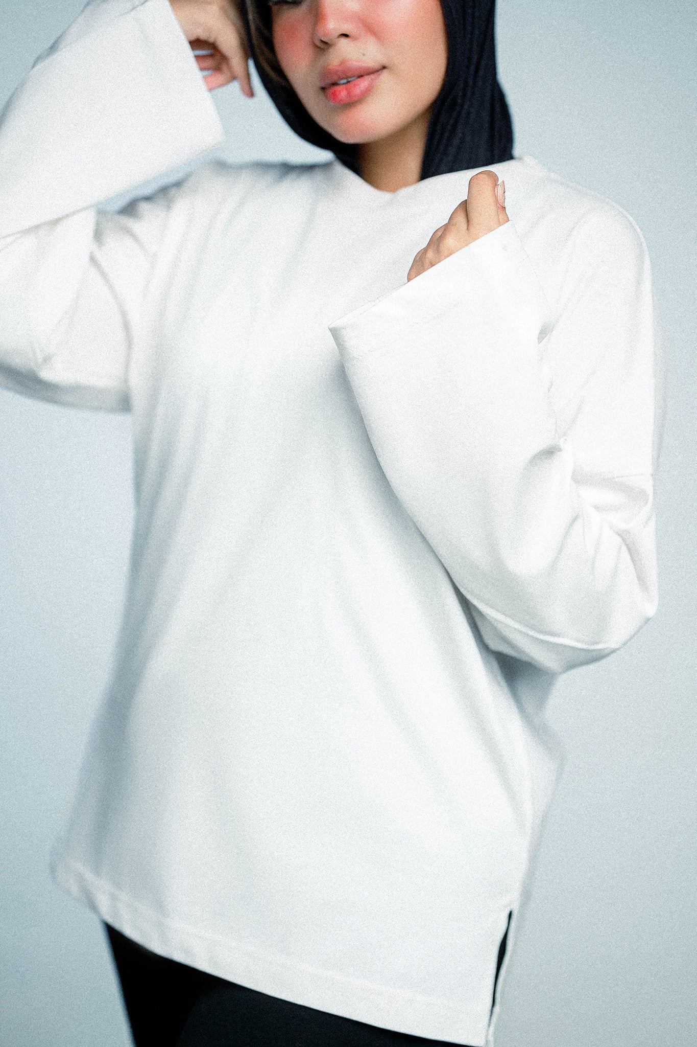 Oversized T-Shirt White – Long Sleeve