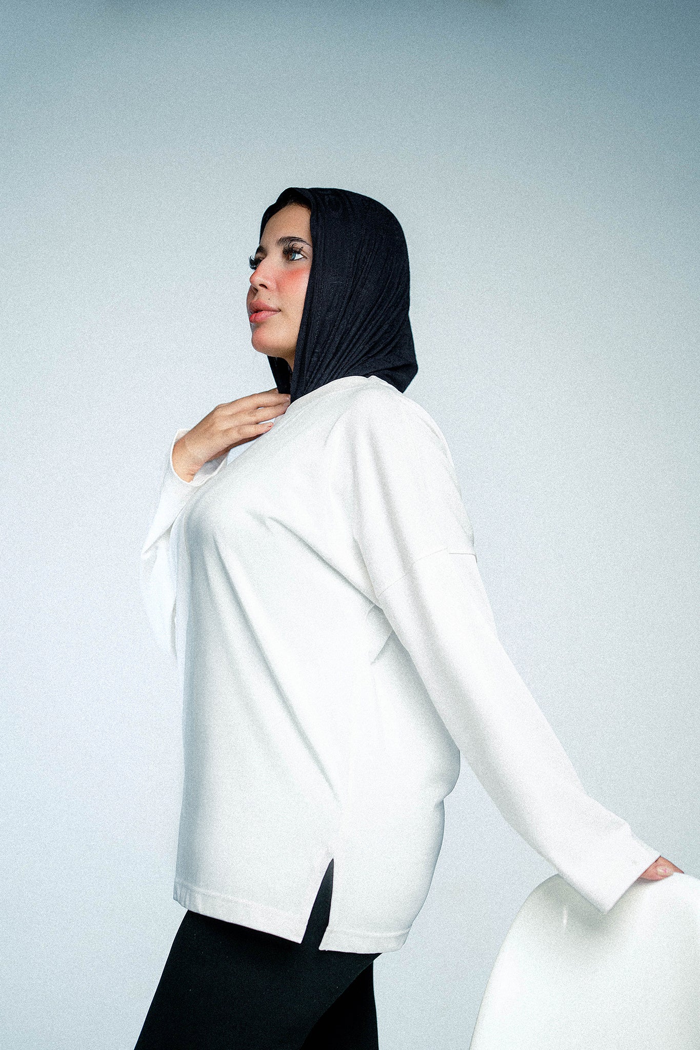 Oversized T-Shirt White – Long Sleeve